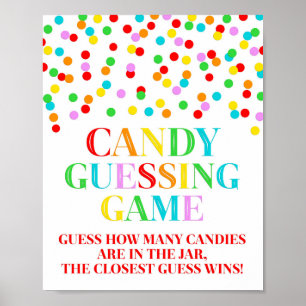 Rainbow Confetti Candy Guessing Game Sign