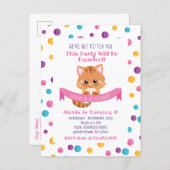 Rainbow Confetti Cute Kitty Cat Birthday Party Invitation Postcard (Front/Back)
