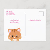 Rainbow Confetti Cute Kitty Cat Birthday Party Invitation Postcard (Back)