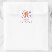 Rainbow Confetti Cute Kitty Cat Birthday Party Square Sticker (Bag)