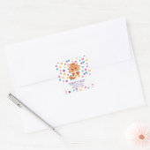 Rainbow Confetti Cute Kitty Cat Birthday Party Square Sticker (Envelope)