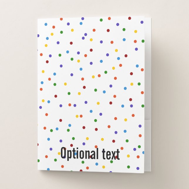 Rainbow Confetti Dots Pocket Folder (Front)