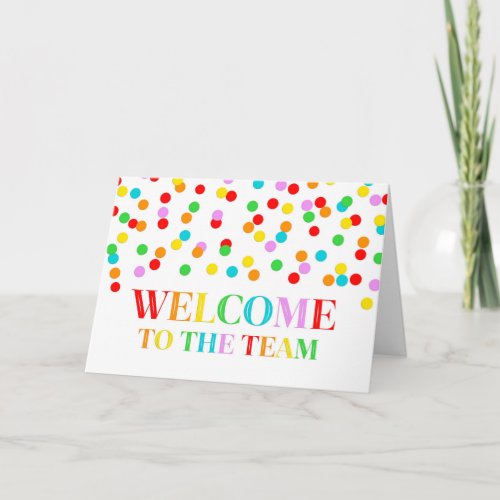 Rainbow Confetti Employee Welcome to the Team Card