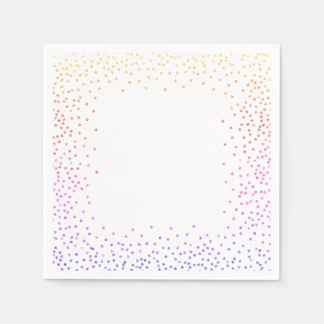 Rainbow Confetti Paper Napkins (Front)