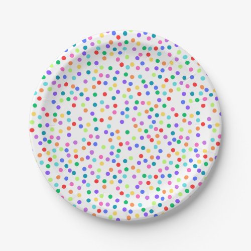 Rainbow Confetti Paper Plates and Bowls
