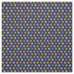 Rainbow Confetti Polka Dot Party on Navy Fabric