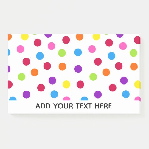 Rainbow Confetti Polka Dot Pattern Post_it Notes