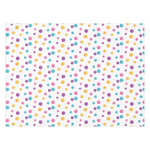 Rainbow Confetti Polka Dots Birthday Party Tablecloth