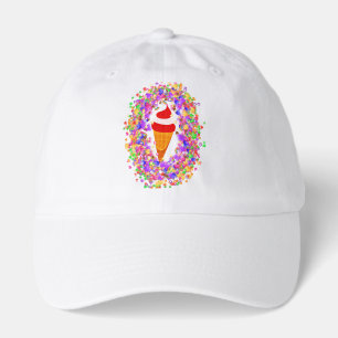 Rainbow Confetti Swirl Ice Cream Hat