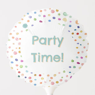 Rainbow Confetti Watercolor Dots Balloon