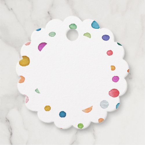 Rainbow Confetti Watercolor Dots Favor Tags