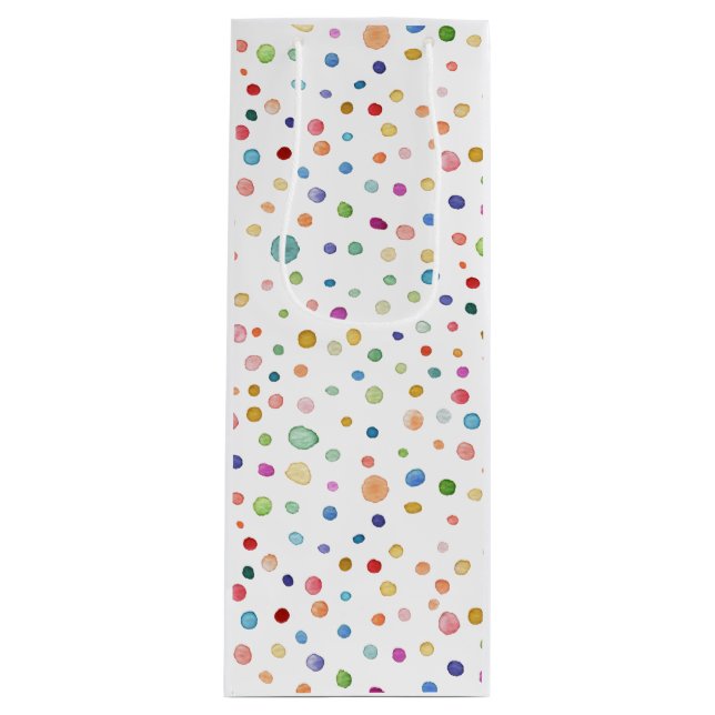 Rainbow Confetti Watercolor Dots Gift Bag (Front)