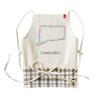 Rainbow Connecticut map Zazzle HEART Apron