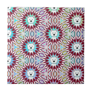 Rainbow Connection Westie Ceramic Tile