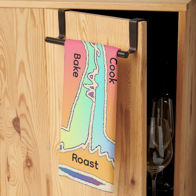 Rainbow Cook Baste Roast   Kitchen Towel (Thirds Fold)