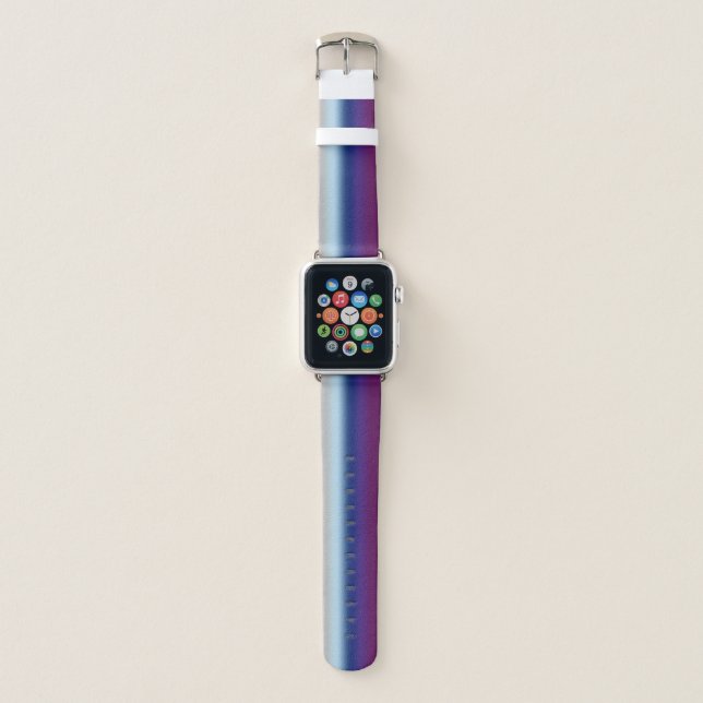 Rainbow Cool Winter in Gradient Stripes Apple Watch Band (Front)