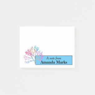 Rainbow Coral Personalized Post-it Notes