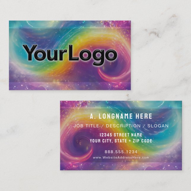 Rainbow Cosmic Galaxy Artisan Company Logo  Business Card (Front/Back)