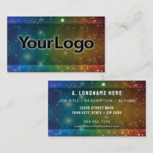 Rainbow Cosmic Galaxy Stars Artisan Company Logo Business Card