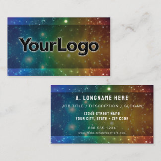 Rainbow Cosmic Galaxy Stars Artisan Company Logo Business Card