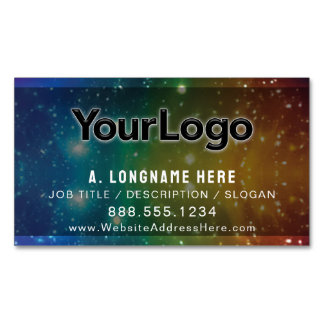 Rainbow Cosmic Galaxy Stars Artisan Company Logo Business Card Magnet