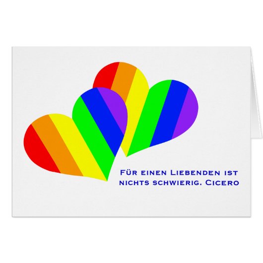 Rainbow Couple Hearts Cards (Front Horizontal)