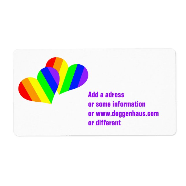 Rainbow Couple Hearts Label (Front)