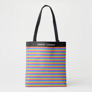 Rainbow Covenant Multicolored Striped Tote Bag