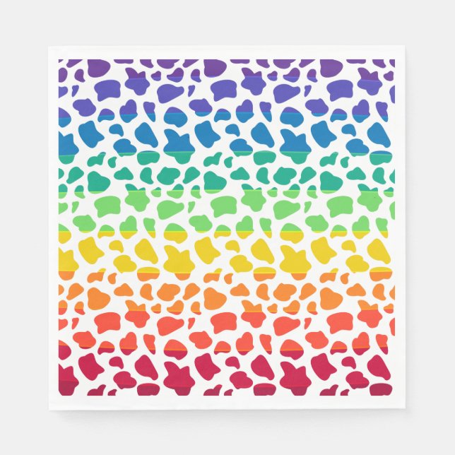Rainbow Cow Pattern Napkins (Front)