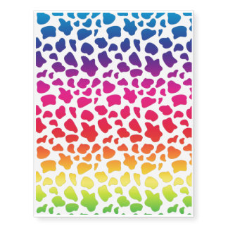 Rainbow Cow Pattern Temporary Tattoos