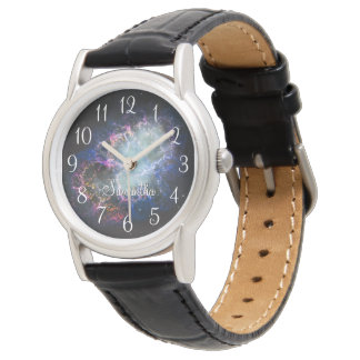 Rainbow Crab Nebula Personalized Watch