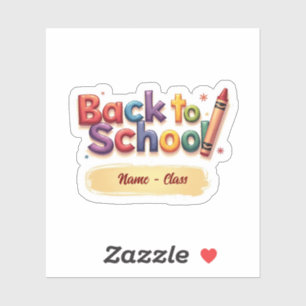Rainbow Crayon Back to School Design Sticker