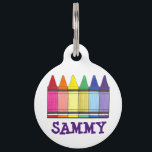 Rainbow Crayon Crayons Art Artist Pride Pet Tag<br><div class="desc">Pet tag features an original marker illustration. Simply personalize with your pet's name and your contact information for a unique and stylish tag.</div>
