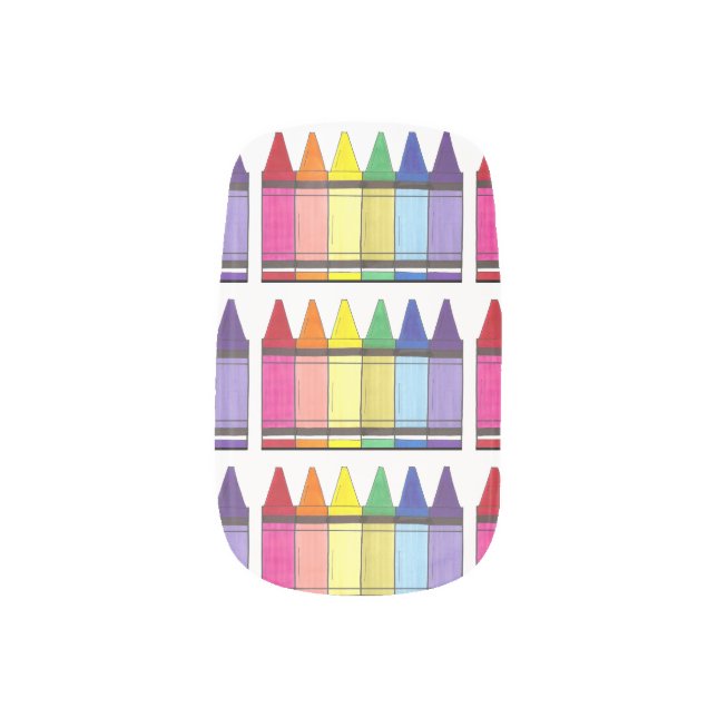 Rainbow Crayon Pride Art Artists Crayons Print Minx Nail Wraps (Right Thumb)