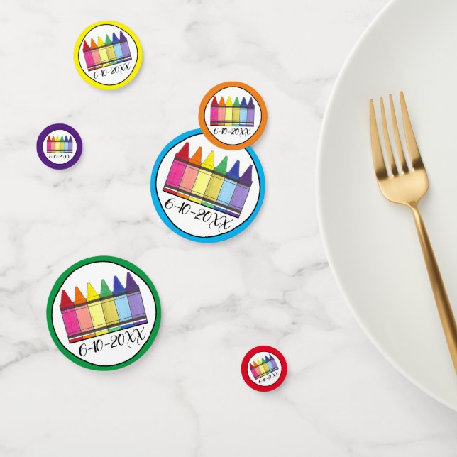 Rainbow Crayons Artist Art Child's Birthday Party Confetti (Group)