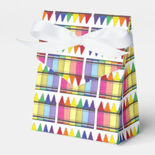 Rainbow Crayons Artist Art Class Birthday Party Favor Boxes