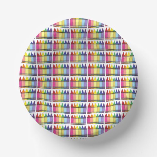 Rainbow Crayons Artist Art Class Birthday Party Paper Bowls