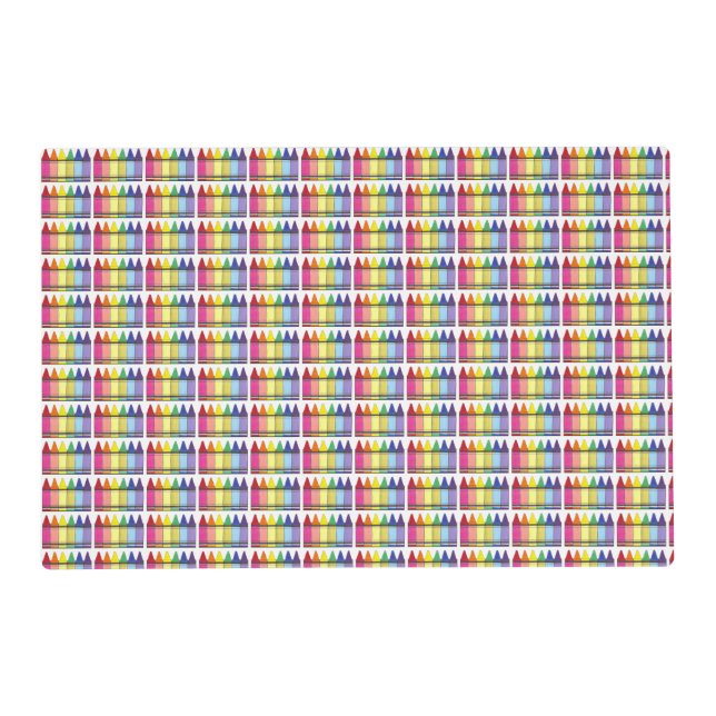 Rainbow Crayons Artist Art Class Birthday Party Placemat (Front)