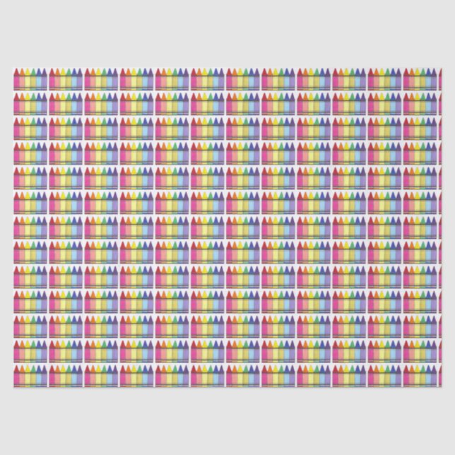 Rainbow Crayons Artist Art Class Birthday Party Tissue Paper (Front)