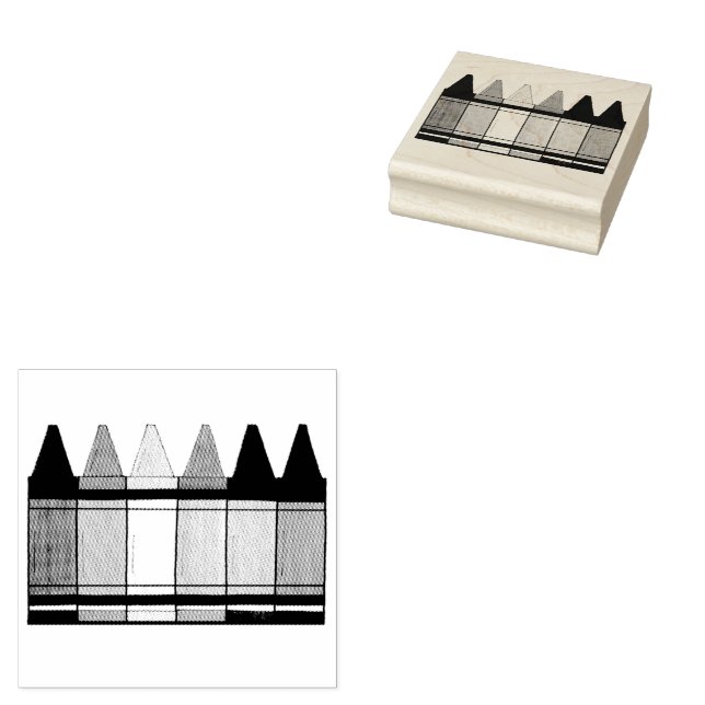 Rainbow Crayons Artist Art Class Coloring School Rubber Stamp (Stamped)