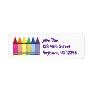 Rainbow Crayons Artist Art Supplies Teacher Pride Label