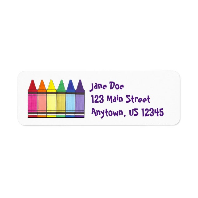 Rainbow Crayons Artist Art Supplies Teacher Pride Label (Front)