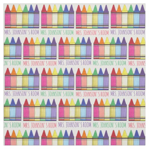 Rainbow Crayons Artist Art Teacher Classroom Fabric