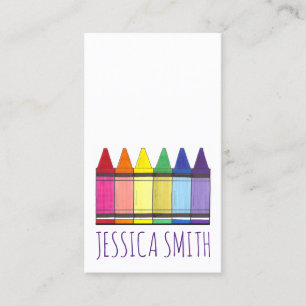 Rainbow Crayons Artist Art Teacher Pride Education Business Card