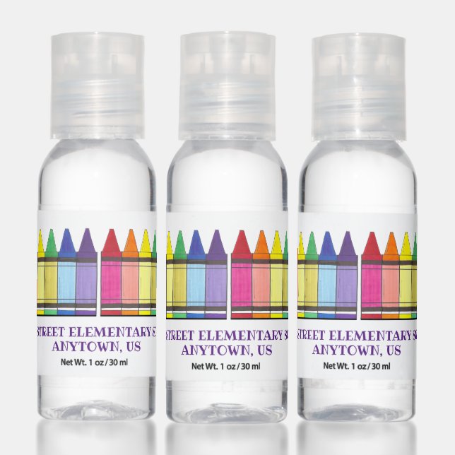 Rainbow Crayons Elementary School Art Class Hand Sanitizer (Set)