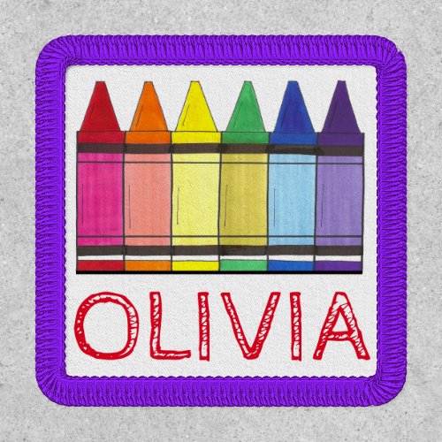 Rainbow Crayons Elementary School Art Class Patch