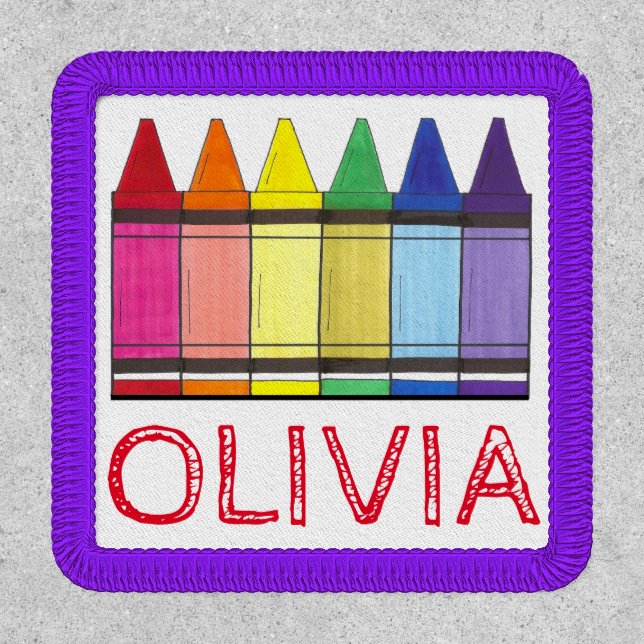 Rainbow Crayons Elementary School Art Class Patch (Front)