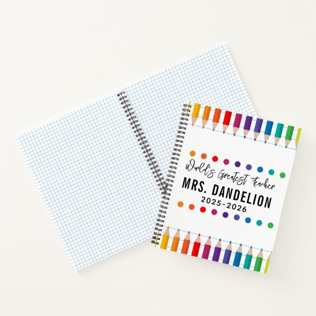 Rainbow Crayons Kindergarten Teacher Notebook (Inside)