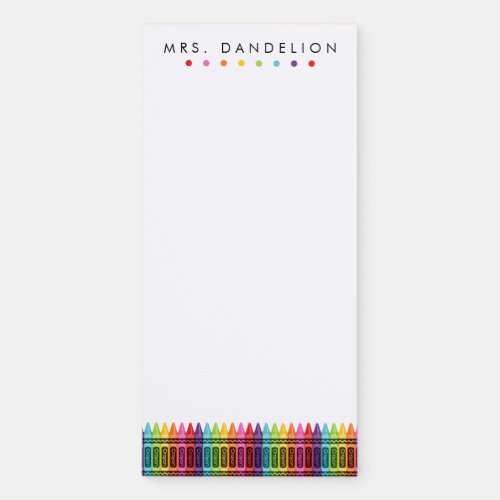 Rainbow Crayons  Kindergarten Teacher Notepad