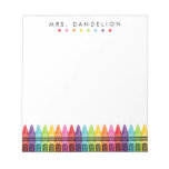 Rainbow Crayons | Kindergarten Teacher Notepad Rainbow Crayons | Kindergarten Teacher Notepad